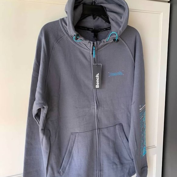 Men's Bench Lucian Zip Hoodie Steel Grey-NWT- SZ L &XL - Picture 4 of 5